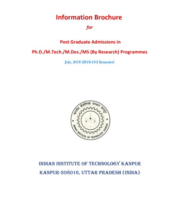Information Brochure Final 2018 - IIT Kanpur