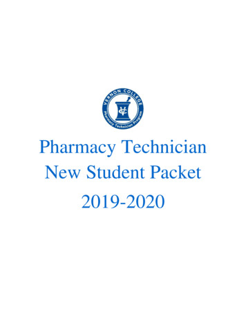 Pharmacy Technician New Student Packet 2019-2020