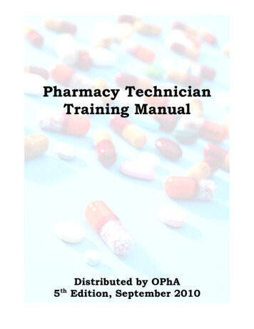 Pharmacy Technician Training Manual