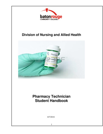Pharmacy Technician Student Handbook