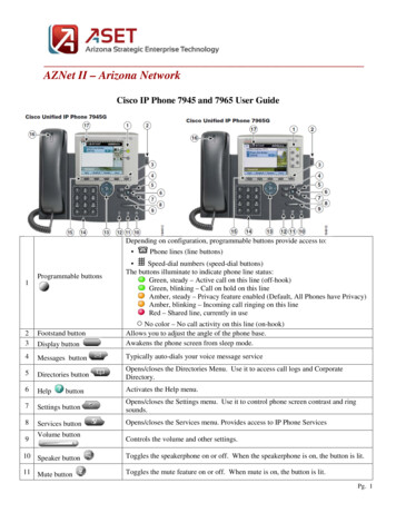 Cisco IP Phone 7945 And 7965 User Guide - Azliquor.gov