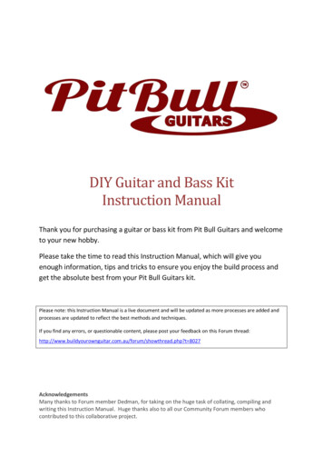 DIY Guitar And Bass Kit Instruction Manual