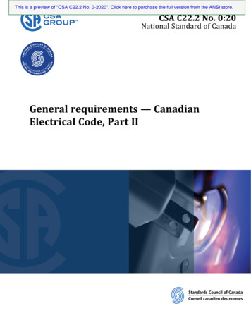 General Requirements — Canadian Electrical Code, Part II
