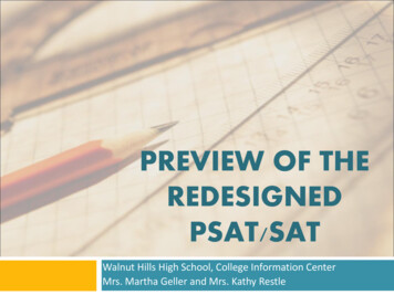 PREVIEW OF THE REDESIGNED PSAT/SAT