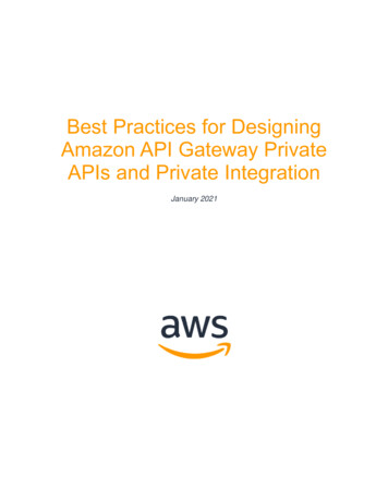 Best Practices For Designing Amazon API Gateway Private .