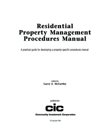Property Management Training Manual - 