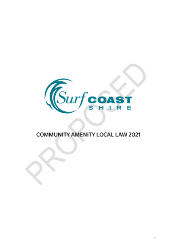 Community Amenity Local Law 2021