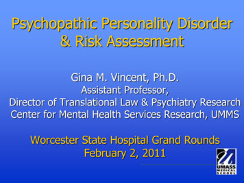 Psychopathic Personality Disorder & Risk Assessment