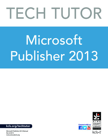 Microsoft Publisher 2013 - King County Library System