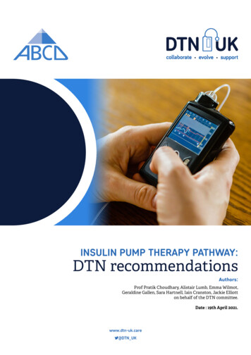 INSULIN PUMP THERAPY PATHWAY: DTN Recommendations