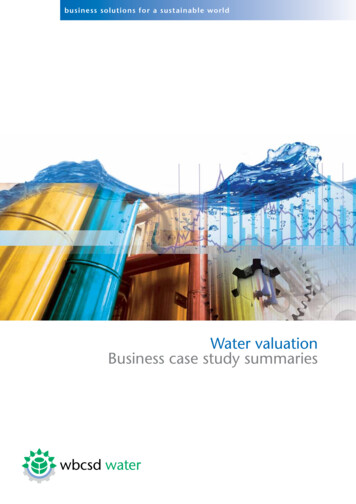 Water Valuation Business Case Study Summaries