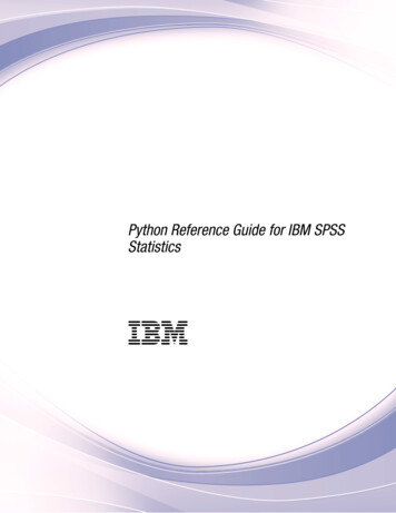 Python Reference Guide For IBM SPSS Statistics