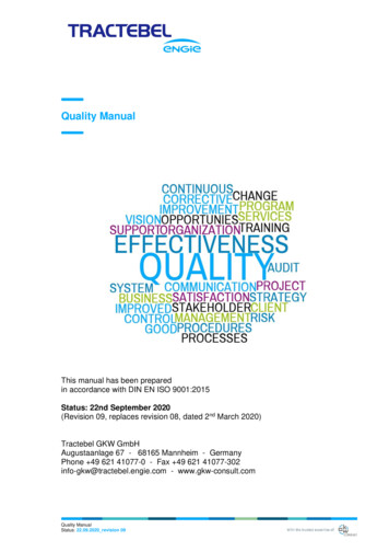 Quality Management Manual - GKW Consult