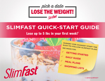 SLIMFAST QUICK-START GUIDE - A Weight Loss And 