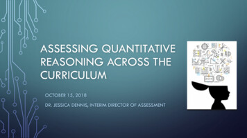 Assessing Quantitative Reasoning Across The Curriculum
