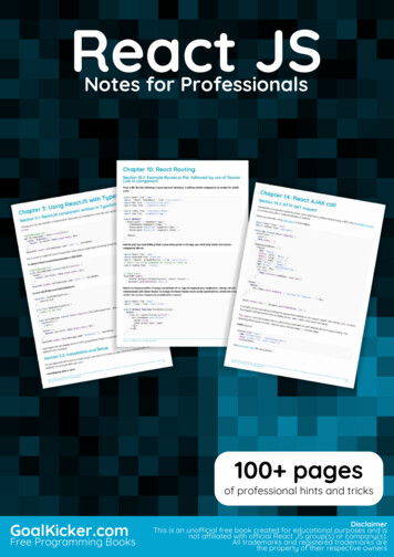 React JS Notes For Professionals - Free Programming Books