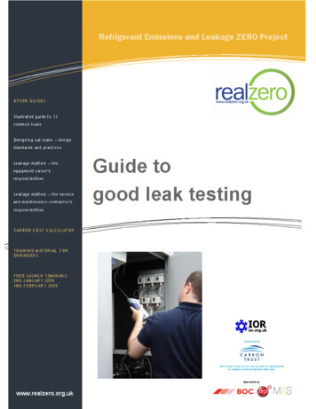 Guide To Good Leak Testing - US EPA