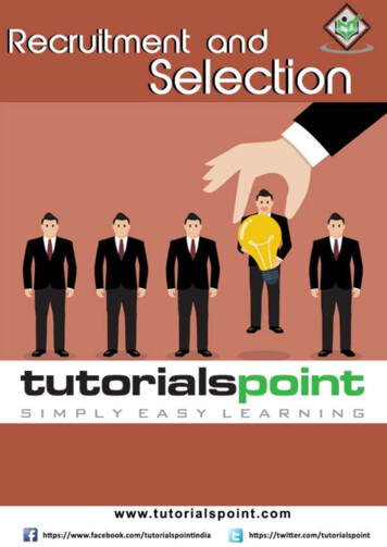 Recruitment And Selection - Tutorialspoint