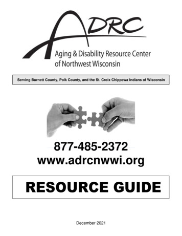RESOURCE GUIDE - ADRC Of NW WI