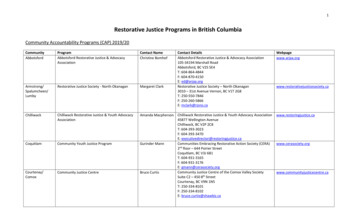 Restorative Justice Programs In British Columbia - Gov