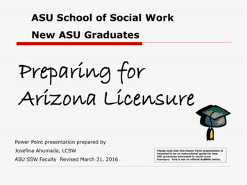 Preparing For Arizona Licensure - School Of Social Work