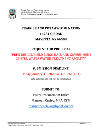 Prairie Band Potawatomi Nation 16281 Q Road Mayetta, Ks 66509 Request .