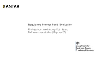 Regulators Pioneer Fund Evaluation - GOV.UK
