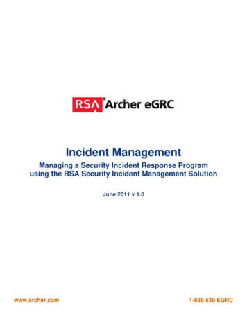 Incident Management: Managing A Security Incident Response Program .