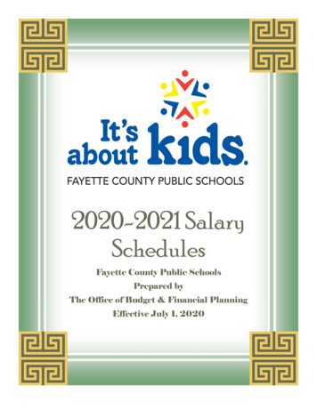 2020-2021 Salary Schedules - Fayette County Public Schools