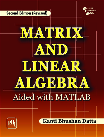 Second Edition (Revised) MATRIX AND LINEAR ALGEBRA