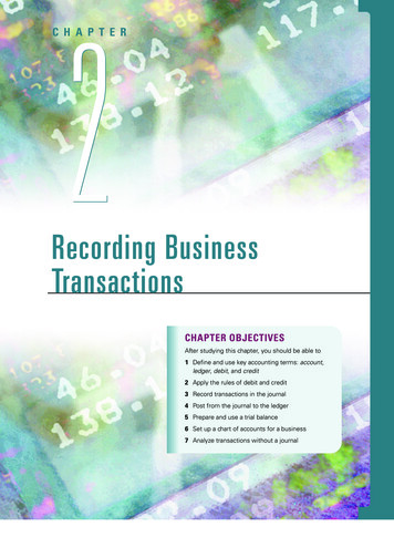 Recording Business Transactions - Pearson