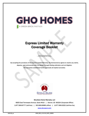 Express Limited Warranty - GHO Homes