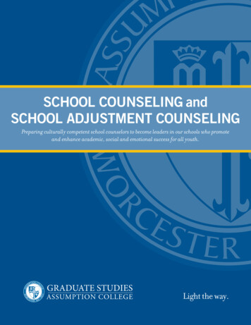 SCHOOL COUNSELING And SCHOOL ADJUSTMENT COUNSELING