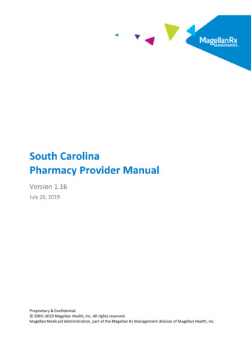 South Carolina Pharmacy Provider Manual