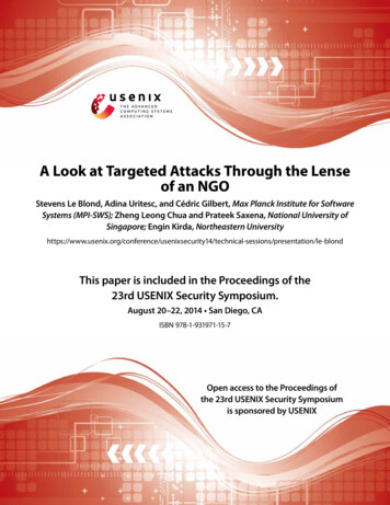 A Look At Targeted Attacks Through The Lense Of An NGO