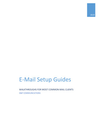 E-Mail Setup Guides - TC3Net