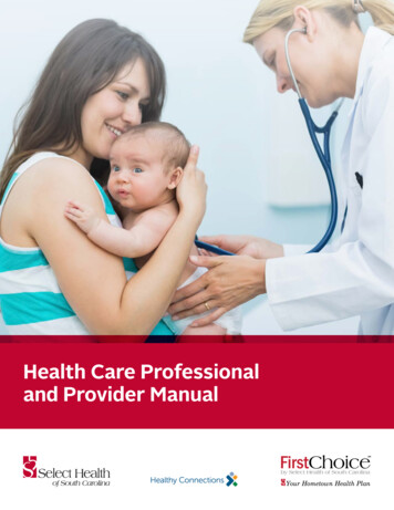 Health Care Professional And Provider Manual