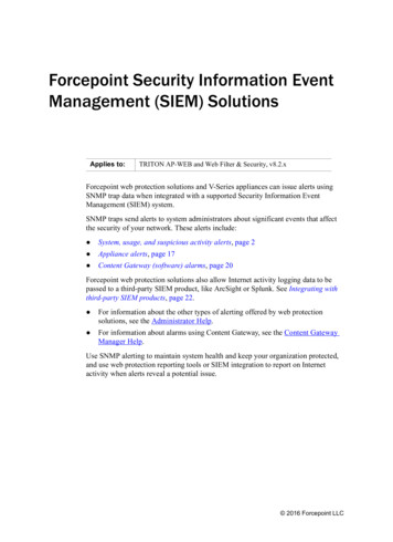 Forcepoint Security Information Event Management (SIEM . - Websense