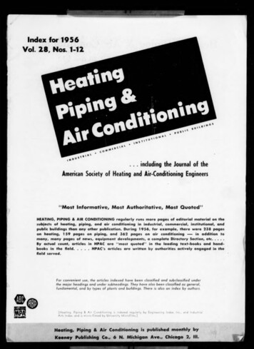 Including The Journal Of The American Society Of Heating And Air .
