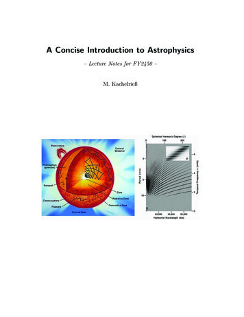 A Concise Introduction To Astrophysics