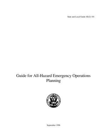 Guide For All-Hazard Emergency Operations Planning
