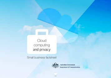 Cloud Computing And Privacy Small Business Factsheet