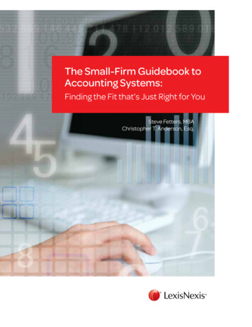 The Small-Firm Guidebook To Accounting Systems - LexisNexis