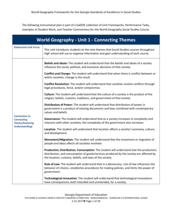 World Geography - Unit 1 - Connecting Themes