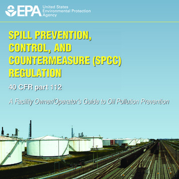 Spill Prevention, Control, And Countermeasure (SPCC .