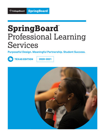 SpringBoard Professional Learning Services