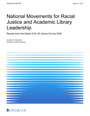 National Movements For Racial Justice And Academic Library Leadership