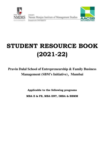 Student Resource Book (2021-22) - Nmims