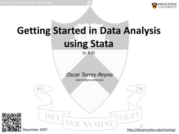 Getting Started In Data Analysis Using Stata