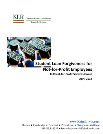 Student Loan Forgiveness For Not-for-Profit Employees